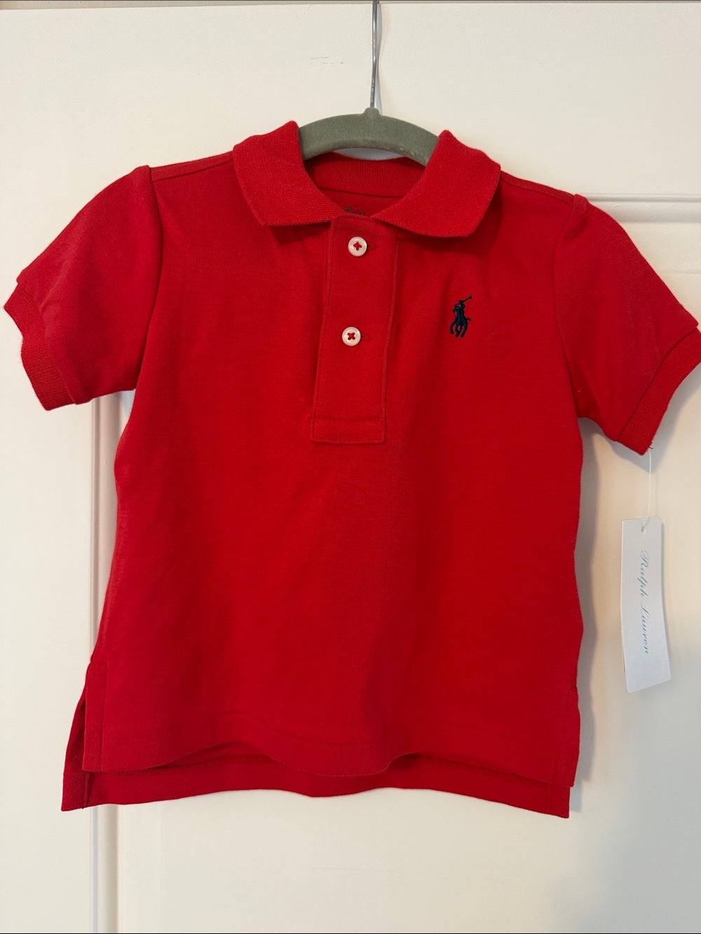 NWT! Ralph Lauren Red Polo with Navy Pony Logo -9M